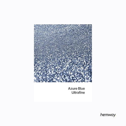 Hemway Polyurethane & Epoxy Glitter Metallic Crystal Flake Additive for Flooring, Jewellery Making, Tumblers and Resin 100g / 3.5oz - Ultrafine (1/128" 0.008" 0.2mm) - Azure Blue
