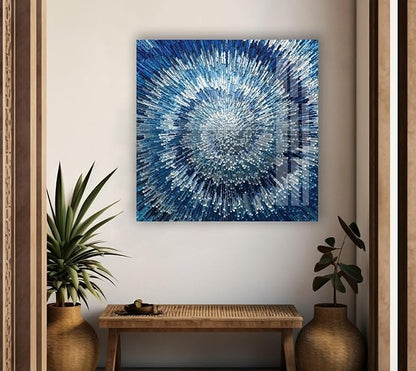 My Photostation.com 20Wx14H'' Abstract Blue Textured Glass Wall ArtTempered Glass Printing Wall Decor Large Wall Art Wall Hangings