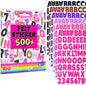 KRAFUN Black and Pink Felt Sticker Kit for Beginner Young Girls and Kids Arts & Crafts, Pack of 500+ Assorted Scrapbook Stickers Alphabets, Numbers, Fun Shapes, Preschool, Children Early Learning
