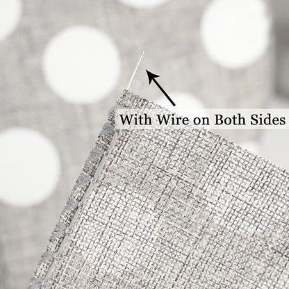 MEEDEE Polka Dots Burlap Ribbon - 2.5 Inch Wired Ribbon for Baby Shower, Farmhouse Decor, Elephant Wreath, Cakes - 10 Yards