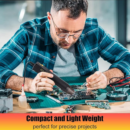 Mini Heat Gun with 6.56FT Long Cable, CUBEWAY 350W Dual-Temp 392~662°F Heat Shrink Gun with Reflector Nozzle and Shrinking Tubes for Wire Connectors, Small Hot Air Gun for Embossing Crafts