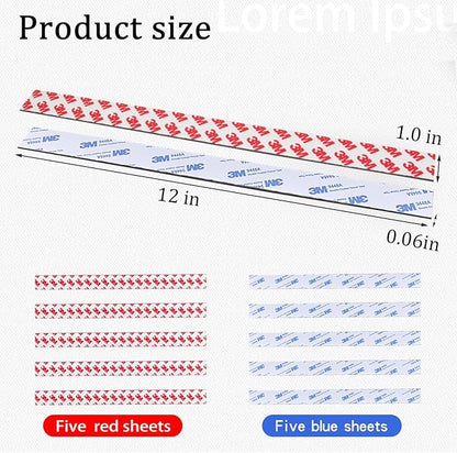 10 Pack Magnetic Tape with 3M Adhesive Backing, 12"L x 1"W Flexible Magnet Strips for DIY Crafting