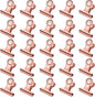 30 Pack Small Bull Clips 0.87 Inch Mini Metal Hinge Clips Binder Paper Hinge Clip for Office, Home, School, Shops, Rose Gold, 22mm