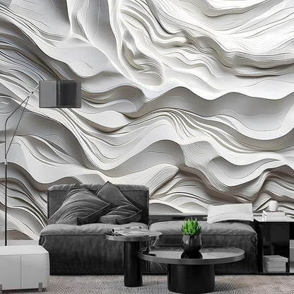 AFZEVEB-3D Stereo Relief Lines Living Room Background Wallpaper Mural 114"x74"(Not Peel and Stick)