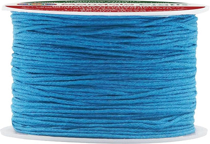 Mandala Crafts 1mm 109 Yards Light Blue Cotton Waxed Cord for Jewelry Making Bracelet Cord Waxed String - Beading String Thread Jewelry Cords for Necklaces String