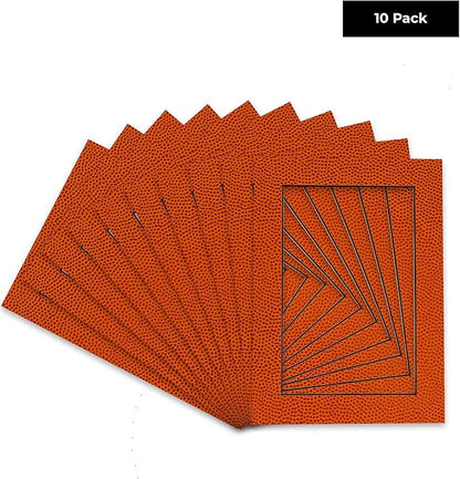 Pack of TEN 8x10 Mats Bevel Cut for 6x8 Photos - Acid Free Basketball Texture Precut Matboards For Pictures, Photos, Framing - 4-ply Thickness