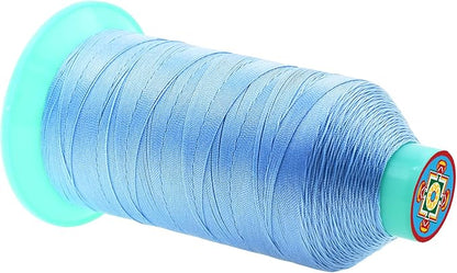 Mandala Crafts Bonded Nylon Thread Light Blue Heavy Duty Sewing Threads - 1250 YDs Size 138 420D T135 Tex 135 Thread for Leather Jeans Weaving Outdoor Marine Upholstery Threads