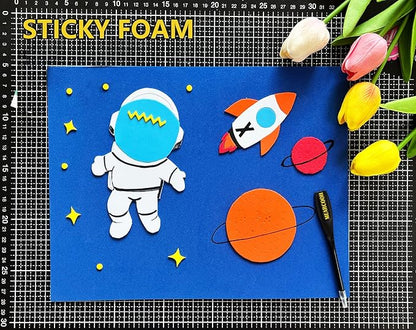 MEARCOOH Self Adhesive Foam Sheets, 10 Colors 9x12 Inch 2mm Sticky Eva Foam Paper for Crafts Cardmaking Photo Frames Classroom Scrapbooking Christmas Crafts (Multi-Color 10 Sheets)