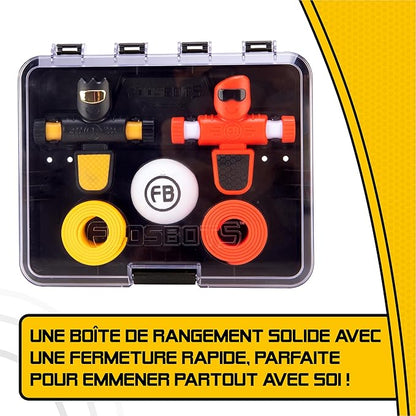 Fat Brain Toys Foosbots On The Go Tabletop Trickshot Game, 2 Player Soccer Toys, Games for Kids Ages 6+