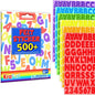 KRAFUN Felt Sticker Kit for Beginner Toddlers, Kids Arts & Crafts, Pack of 500 Assorted Scrapbook Stickers Alphabets, Numbers, Fun Shapes, Preschool, Children Early Learning, self Adhesive