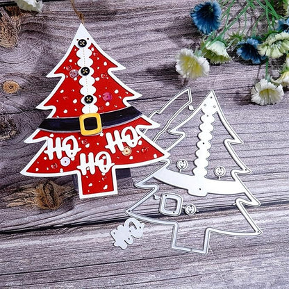 Festivals Metal Cutting Die for Scrapbooking, Christmas Cut Stencils for DIY Scrapbook Photo Album Decorative Paper Card, Card Making Supplies, Embossing (Christmas Tree 5.1 x 4.4 in)