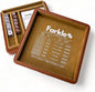 Luck Lab Farkle Dice Tray and Storage Case - Includes Embedded Scoring Combinations, 2 Sets of 6 Pearl Dice, 40 Sheet Score Pad and Pen Holder for The Classic Family Game (Brown)