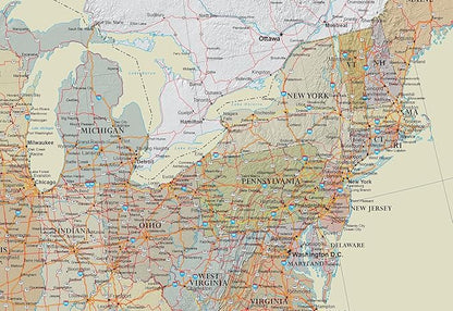 24x36 United States, USA Contemporary Premier Wall Map Poster (24x36 PAPER)