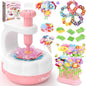GirlsHome 300+PCS Fabric Flower Bouquets Toys, DIY Flower Crafts Kits for Kids, Arts and Crafts for Kids Ages 6-8 Girls, Build Flower Bouquet, STEM Educational Toy Preschool Gifts (White Pink)