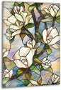 My Photostation.com Round 31,5'' Stained Magnolia Glass Wall Art Tempered Glass Printing Wall Decor Large Wall Art Wall Hangings