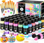 52 PCS Pastel Acrylic Paint Set with 12 Brushes, 2 Knives & Palette, 36 Colors (2oz/60ml) Art Craft Paint for Adults Kids Artists Beginners, Halloween Pumpkin Canvas Ceramic Rock Painting Kit