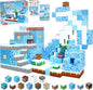 Magnetic Blocks - 100PCS Magnetic Building Blocks Glacier Castle, STEM Montessori Sensory Toys for Toddlers Kids Boys Girls Ages 3 4 5 6 7 8 9 10 Holiday Easter Birthday Gifts