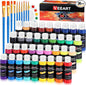 36 Colors Acrylic Paint Set, Yeeart Acrylic Paint, 2oz Bottles, Rich Pigmented Canvas Paint with Extra Metallic Color, Professional Craft Paint Kit, Premium Non-toxic Paints for Artists, Acrylic Paint Set for Kids & Adults, Art Supplies for Canvas Pain...