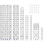 Quilting Ruler, 8 Piece Acrylic Quilting Templates, Sewing Ruler, Fabric Cutting Ruler with Non-Slip Rings, Quilting and Sewing (6"x17", 3"x17", 2"x16", 1.5"x12", 1"x12", 1"x6", 8"x3") (Purple)