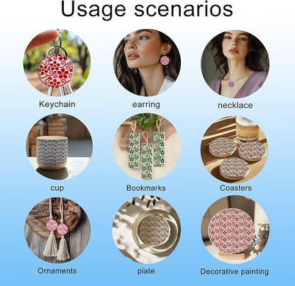 CHGCRAFT Vine Small Flowers Pattern Polymer Clay Texture Sheet Plant Leaves Silicone Texture Mat for Polymer Clay Making Earrings Jewelry DIY Crafts 5.5 × 5.5 Inch