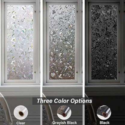 LEMON CLOUD Window Film, Decorative Window Privacy Film, Window Film Privacy Static Cling Frosted, Anti-UV Sun Blocker Heat Control for Home(Grayish Black, 35.4 x 78.7 inches)