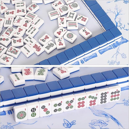 American Mahjong Tile Set with 166 Navy Blue Back Tiles (1.2”, Tiles Only)