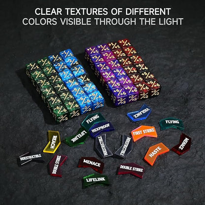 SIXPOINTS 108PCS 12mm MTG +1/+1 Tokens 6 Sided Dice & Keyword Counters Tokens Set for Magic The Gathering, MTG, TCG, Card Games Accessories