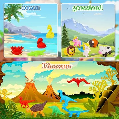80Pcs Animal Erasers Kids Desk Pets Pencil Erasers 3D Puzzle Eraser Bulk Fun Cute Mini Animal Eraser Toys for Classroom Rewards, Game Prizes, Treasure Box, Easter Egg Fillers