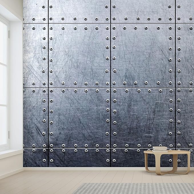 wall26 Wall Sticker/Wall Mural Metal Background, Not Peel and Stick, Non-Woven Wallpaper Decorative for Bedroom, Living Room, Office - 120x168 inches
