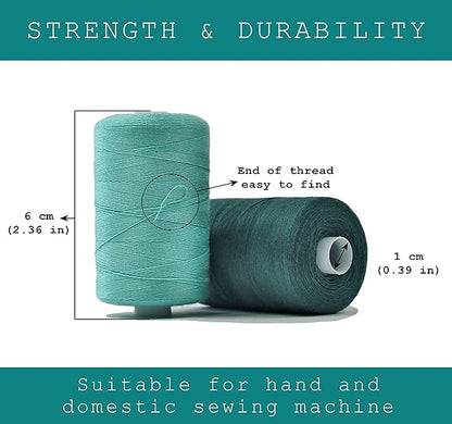 BlesSew Sewing Thread - 24 Spools of Polyester Thread for Sewing Machine for Beginners, Hand Stitching & Quilting - 1000 yds per Spool in Dark Colors