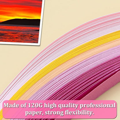 Zorfeter 9 Sets Multi-Color Quilling Paper Strips Kits 900 Strips 42 Colors, 10mm Width, 15" Length