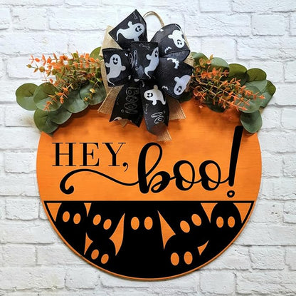 Halloween Stencils for Painting on Wood 12inch Large Halloween Stencil Hey Boo Witches Spider Bats Ghost Draw Templates for Porch Hanger Doormat Fabrics DIY Crafts Decor