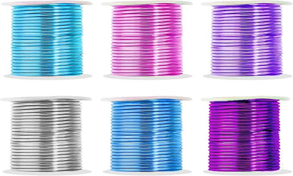 Mandala Crafts 13 Gauge Anodized Aluminum Craft Wire for Jewelry Making - 300 FT Colored Flexible Silver Lavender Purple Pink Ice Blue Turquoise Wire - Bendable for Bonsai Armature Crafting Sculpting