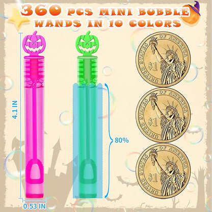 500 Piece Halloween Party Favor Bubbles, Halloween Bubble Wands Bulk for Kids Party Favor Supplies, Trick or Treat Goodie Bags, School Classroom Game Rewards, Halloween Miniatures