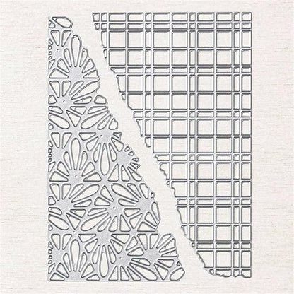 Mvchifay Cutting Dies for Card Making Metal Die-Cuts Scrapbooking Tool Hollow Frame DIY Craft Punch Template Embossing for Paper Album Decor (Cube and Flower-10x13.4cm)