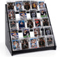 Trading Card Display Stand,5-Tier Bamboo Baseball Card Display Case, 35 pt Sports Card Display for Card Game Collection (Black)