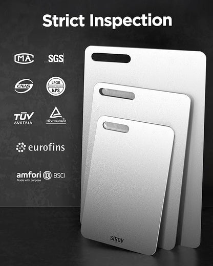 Katuchef Titanium Cutting Board for Kitchen, 100% Pure Titanium Cutting Board Food Grade,Non Toxic chopping board, Dishwasher safe, Easy to Clean(3PCS)