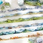 6 Rolls Landscape PET Tape,Transparent Nature Stickers for Scrapbook Supplies,Diaries,DIY Craft,Junk Journal,Album,Journaling(Mountain)