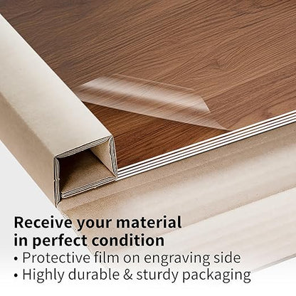 Trotec TroLase | 12"x24"x1/16", 4 Pcs | Pearwood/White | 2 Ply | Modified Acrylic | Laser Engraving Double Color Plastic Sheet | Engraving Blanks for Laser, Saw, Guillotine | Made in USA
