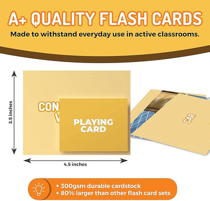 300 Noun Vocabulary Builder Flash Cards, Photo Cards with Learning Games and Teaching Materials for Speech Therapy, ESL, Preschool, Homeschool, Toddlers, Adults, Autism, Dementia, ABA, and Aphasia