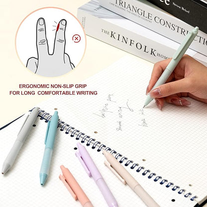 Linbsunne Ballpoint Pens Medium Point 1mm Black Pen with Super Soft Grip Ball Point Pen for Men Women Retractable Pens (12-pack)