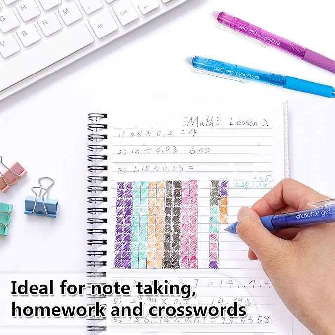 Vanstek 22 Colors Retractable Erasable Gel Pens Clicker, Fine Point(0.7), Make Mistakes Disappear, Premium Comfort Grip for Drawing Writing Planner and Crossword Puzzles