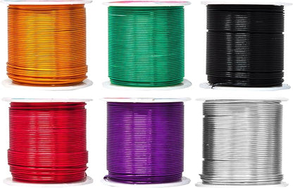 Mandala Crafts 20 Gauge Anodized Aluminum Craft Wire for Jewelry Making - 450 FT Colored Flexible Silver Black Gold Purple Red Kelly Green Wire - Bendable for Bonsai Armature Crafting Sculpting