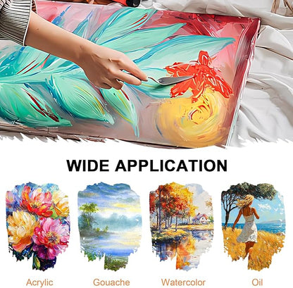 Nicpro 36pcs Paint Brush Set, Professional Paintbrushes with Palette Knife and Cloth Roll, Suitable for Acrylic Painting, Oil, Watercolor, Gouache, Art Supplies for Artists & Beginners (Wooden Color)
