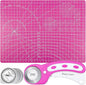 Rotary Cutter and Mat Set, Audab Self Healing Sewing Mats Shirt Cutter 45mm Fabric Cutter Wheel with 2 Blades Rotary Cutting Mat for Crafts Fabric Quilting Hobby (9" x 12" (A4)