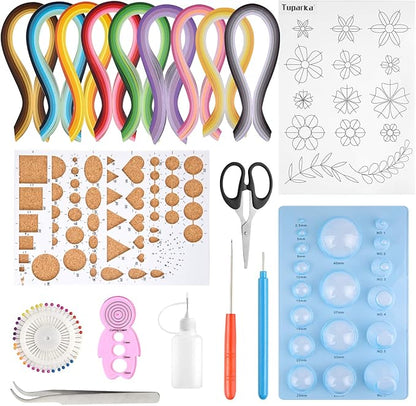 TUPARKA 19 Pcs Paper Quilling Kits 45 Colors 900 Strips Quilling Art Paper DIY Craft
