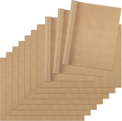 Svaldo Teflon Sheets for Heat Press, 10 Pack, 12x16 Heat Press Paper for T Shirts, Hat, Reusable Non Stick PTFE Teflon Sheet, Iron Transfer Paper for Sublimation Machine, Craft & Baking