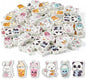 Fall Bubble Tea Mini Eraser for Kids Bulk 60P Cute Kawaii Panda Rabbit Cat Boba Cup Pencils Erasers 3D Desk Puzzle Supplies for Student Back to School Classroom Prizes Thanksgiving Party Favors
