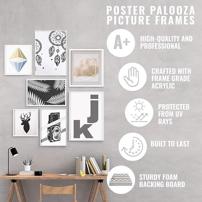 Poster Palooza 8.5x11 Mat Bevel Cut for 7x9 Photos - Acid Free Beige Precut Matboard - For Pictures, Photos, Framing - 4-ply Thickness