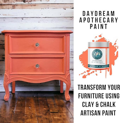 Daydream Apothecary Premium Chalk Style Paint for Furniture, Home Décor, Wood, DIY Interior Projects, Quick Dry, No Prep or Prime Needed, Matte Coral Orange - 16oz